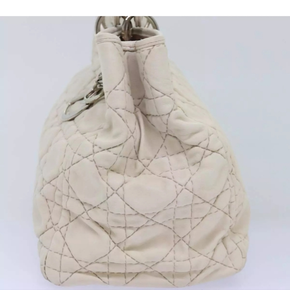 CHRISTIAN DIOR Lady Dior Cannage Cream/White Leather Hand Bag! - Picture 4 of 16